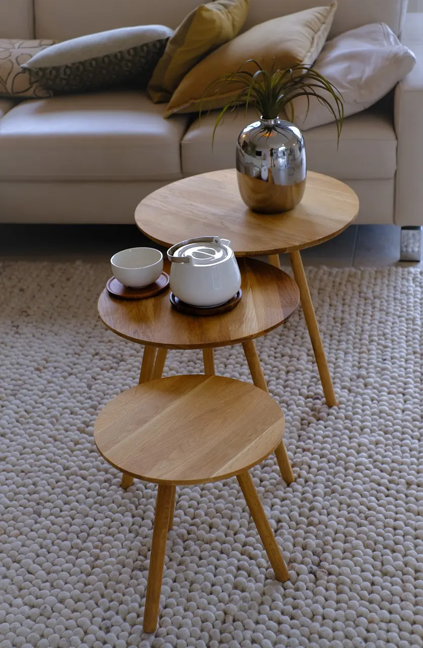 Une table de chevet ronde