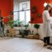 Two women tending to lush indoor plants in a cozy room, showcasing modern home gardening.